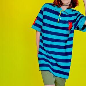 U.S Polo Assn. Blue Striped Polo